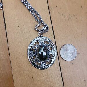 New/Old Vintage Whiting And Davis Silvertone Hematite Necklace